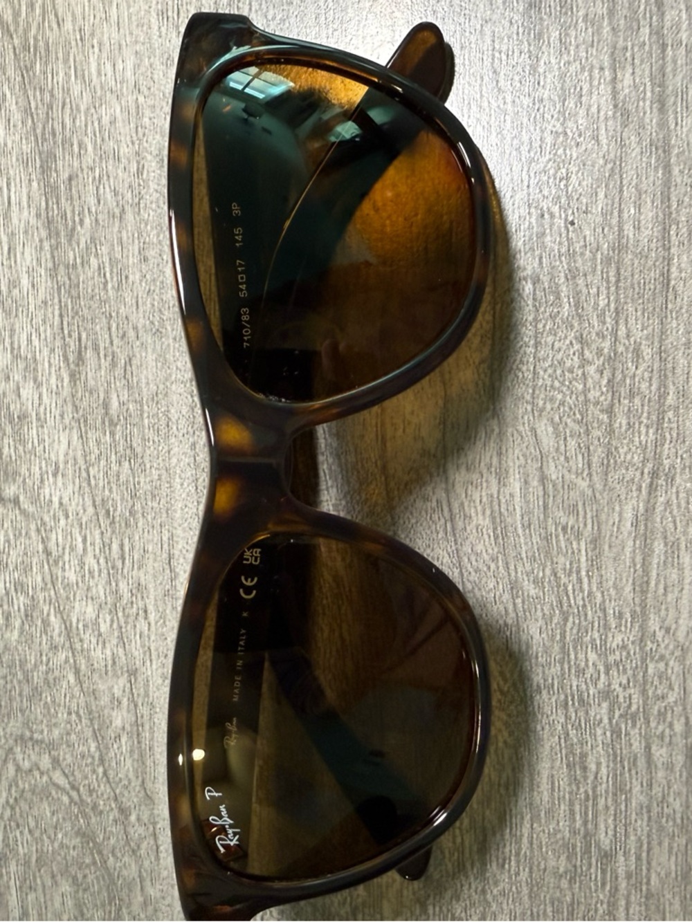 Ray-Ban Men's Tortoiseshell Frame Sunglasses with Polarized Brown Lens - Picture 5 of 6